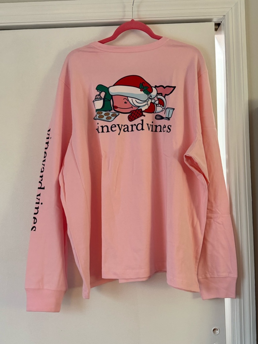 NWT Vineyard Vines Pink Christmas Long Sleeve T-Shirt